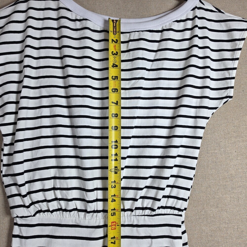 Cider Romper Women Size Small Black White Stripes Short Sleeve Shorts NWT - Picture 6 of 14